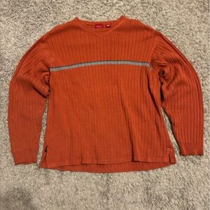 Arrow Men's Orange Sweater with Gray Stripe